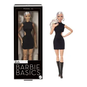Mattel Barbie basics - panenka v černých šatech - blondýnka