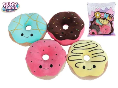 Mikro trading Fluffy Menu - Koblihy plyšové - 4 ks v plyšové tašce