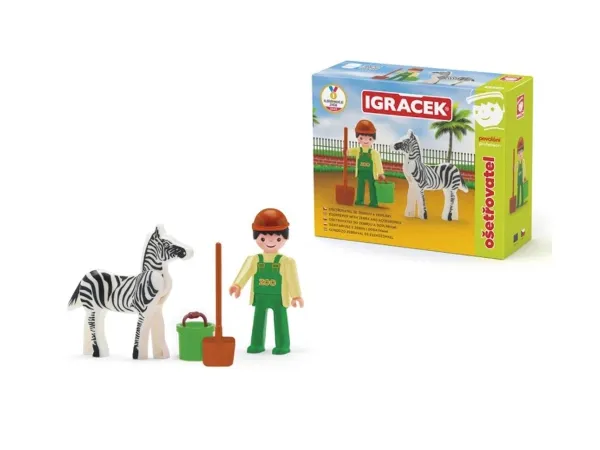 Efko IGRÁČEK - Ošetřovatel - figurka se zebrou a příslušenstvím