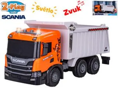 Mikro trading 2-Play Traffic - Auto sklápěčka Scania na setrvačník - 48 cm - se světlem a zvukem