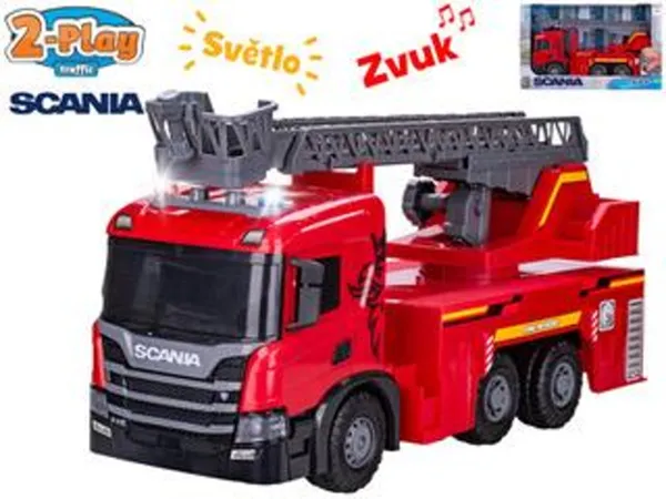 Mikro trading 2-Play Traffic - Auto HASIČI Scania na setrvačník - 51 cm - se světlem a zvukem