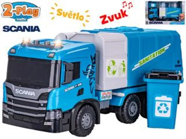 Mikro trading 2-Play Traffic - Auto POPELÁŘI Scania na setrvačník - 50 cm - se světlem a zvukem