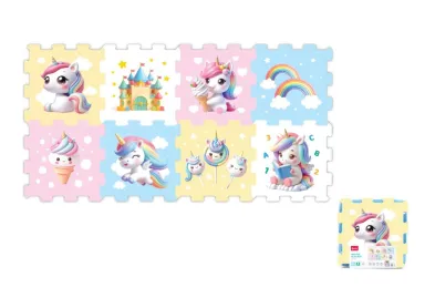 Teddies Pěnové puzzle - Jednorožec - 8 ks