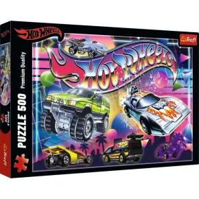 Trefl Puzzle - Hot Wheels: 80. léta - 500 dílků