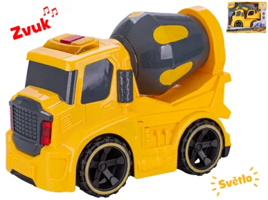 Mikro trading Auto stavební na setrvačník - 19 cm - se světlem a zvukem - 2 druhy