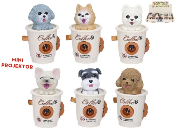 Mikro trading Projektor pejsek - 8 cm - se světlem