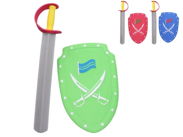 Mikro trading Meč - 57 cm a štít  pěnový - 27 x 41,5 cm