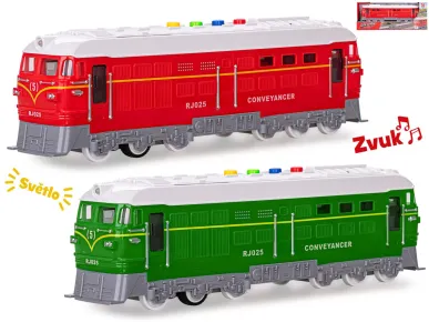 Mikro trading Lokomotiva na setrvačník - 34 cm - se světlem a zvukem - 2 barvy