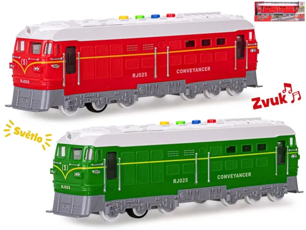 Mikro trading Lokomotiva na setrvačník - 34 cm - se světlem a zvukem - 2 barvy