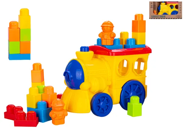 Mikro trading Vláček na volný chod - 28 cm - s kostkami 13 ks a postavičkou