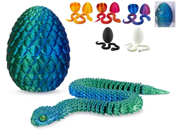 Mikro trading Vejce - 8,5 cm - s hadem 30 cm - 6 barev