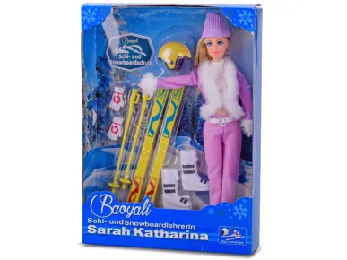 Mikro trading Panenka lyžařka - 29 cm - s doplňky