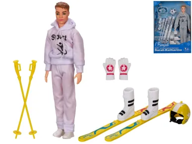 Mikro trading Panáček lyžař - 29 cm - s doplňky