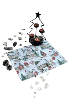 LKV Lomnice Textilní prostírání Vánoce - 1 ks - domečky