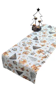 LKV Lomnice Textilní běhoun na stůl - Vánoce - bílá - 30 x 120 cm