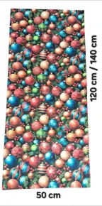 LKV Lomnice Textilní běhoun na stůl - Vánoce - s motivem vánočních ozdob - 40 x 120 cm