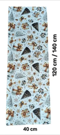 LKV Lomnice Textilní běhoun na stůl - Vánoce - bílá - 40 x 120 cm