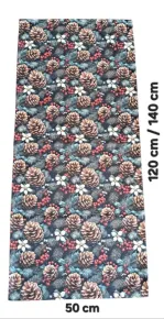 LKV Lomnice Textilní běhoun na stůl - Vánoce - tmavě modrá s motivem šišek - 30 x 140 cm