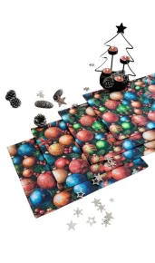 LKV Lomnice Textilní prostírání Vánoce - 4 ks - s motivem vánočních ozdob