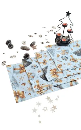 LKV Lomnice Textilní prostírání Vánoce - 4 ks - bílá