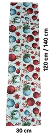 LKV Lomnice Vánoční set: Běhoun na stůl + 4 ks prostírání - červené vánoční ozdoby - 30 x 140 cm