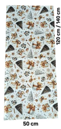 LKV Lomnice Vánoční set: Běhoun na stůl + 4 ks prostírání - bílá - 50 x 120 cm