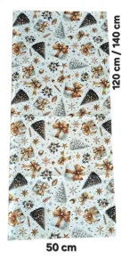 LKV Lomnice Vánoční set: Běhoun na stůl + 4 ks prostírání - bílá - 50 x 140 cm