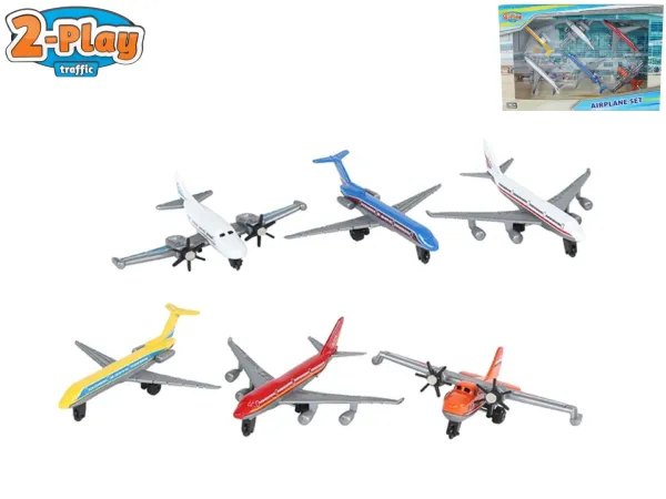 Mikro trading 2-Play Traffic - Letadlo dopravní na volný chod - 6 ks v krabičce