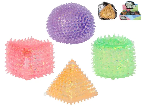 Mikro trading Míček strečový ECO sugar - geometrické tvary - 6 cm