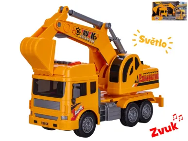 Mikro trading Stavební rypadlo na setrvačník - 27 cm - se světlem a zvukem