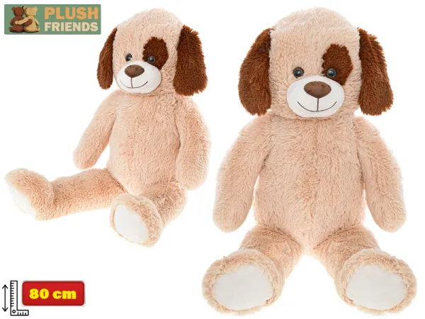 Mikro trading Plush Friends - Pes plyšový - 80 cm - světle hnědá