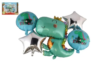Teddies Sada nafukovací balonky - 5 ks - DINOSAURUS