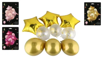 Teddies Sada balonky nafukovací - Párty - 9 ks - 3 barvy