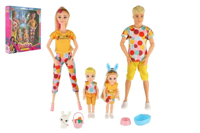 Teddies Panenka s panáčkem - 30 cm - s dětmi 2ks - rodina s doplňky