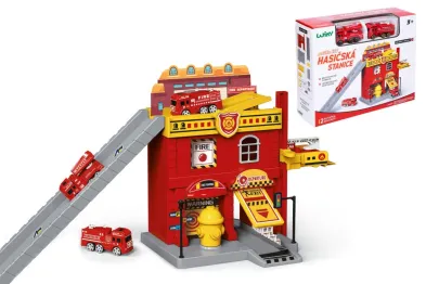 Wiky Hasičská stanice s autíčky 2 ks + doplňky