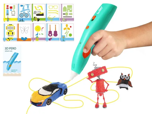 Wiky 3D pero - základní sada 10 náplní 10 šablon + USB kabel