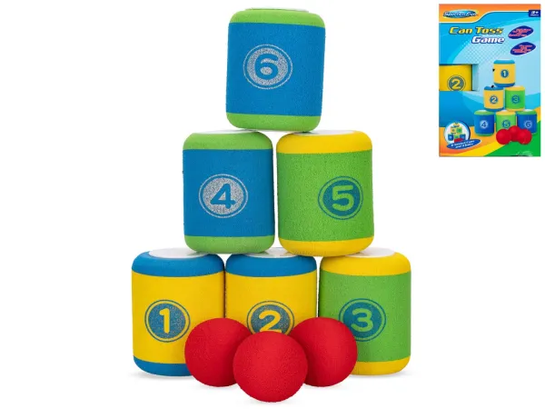 Mikro trading Házecí hra - Shoď plechovky - 6 ks - s míčkem 3 ks