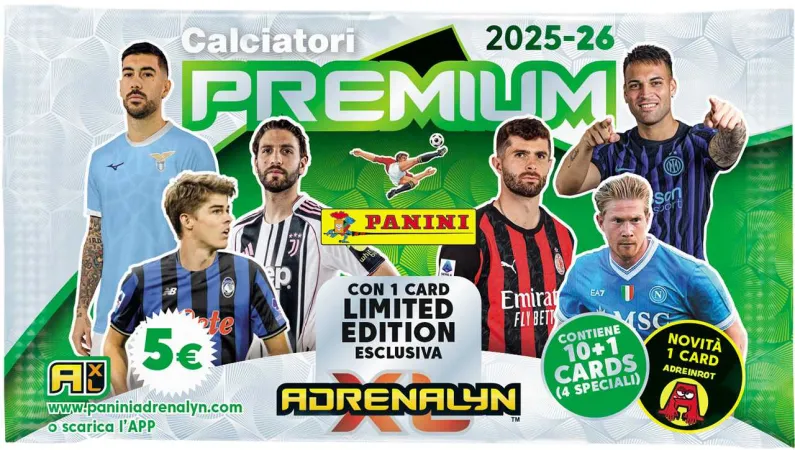 Panini SERIE A 2025 / 2026 - ADRENALYN karty - PREMIUM PACKET