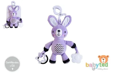 babyted Zajíček chrastítko plyš - 30 cm - závěs na postýlku / kočárek