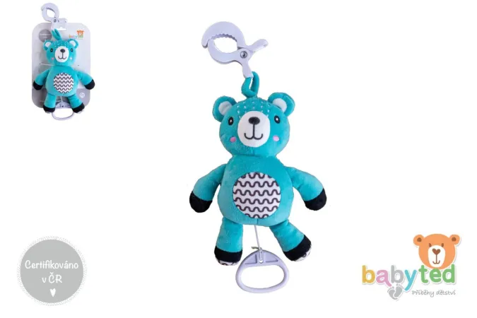 babyted Medvídek plyš - 30 cm - závěs na postýlku / kočárek - natahovací strojek