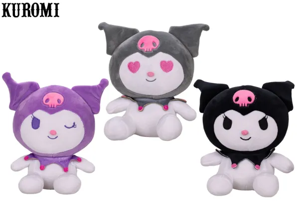 Mikro trading My Melody & Kuromi - Kuromi plyšová - 22 cm - sedící - 3 druhy