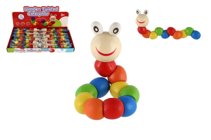 Teddies Červík - housenka kloubový - 18 cm - barevný