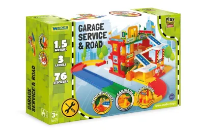 WADER Garáž servis 3 patra + dráha 1,5m + 2 auta