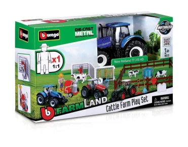 Bburago FARMLAND - Set Farma s traktorem - mix druhů