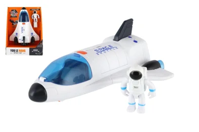 Teddies Raketoplán s astronautem - 20 cm - se světlem, zvukem