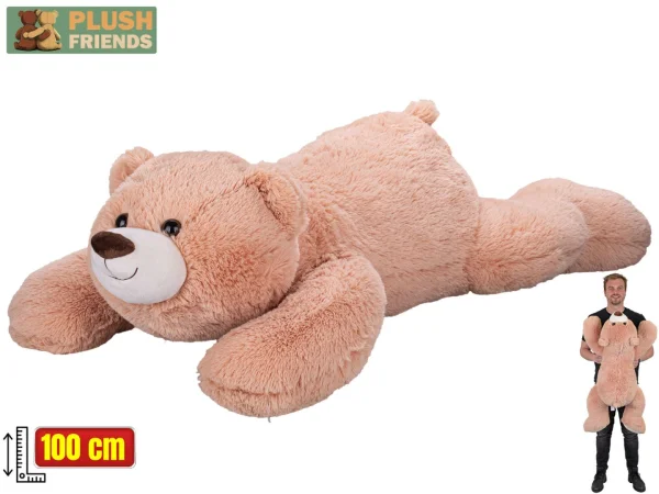 Mikro trading Plush Friends - Medvěd plyšový - 100 cm - ležící