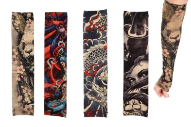 Teddies Rukáv tetovací látka - 4 druhy