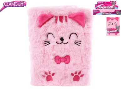 Mikro trading Glamour - Zápisník KOČKA plyšový - 80 stran