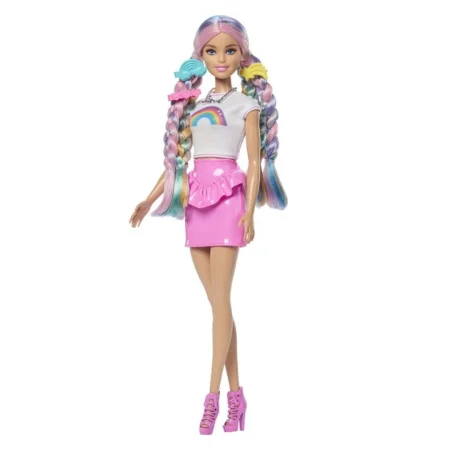 Mattel Barbie - panenka duhové vlasy s třpytivým stylingem