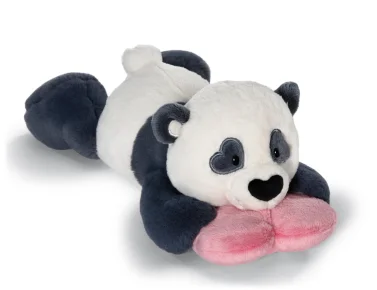Nici Plyšová panda Love se srdíčkem - 20 cm - ležící